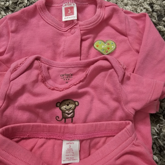 Carters 3 month Pink Set Bundle - Picture 2 of 2